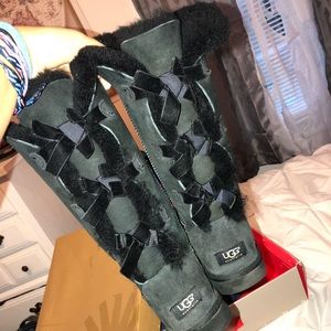 UGG tall black bailey bow